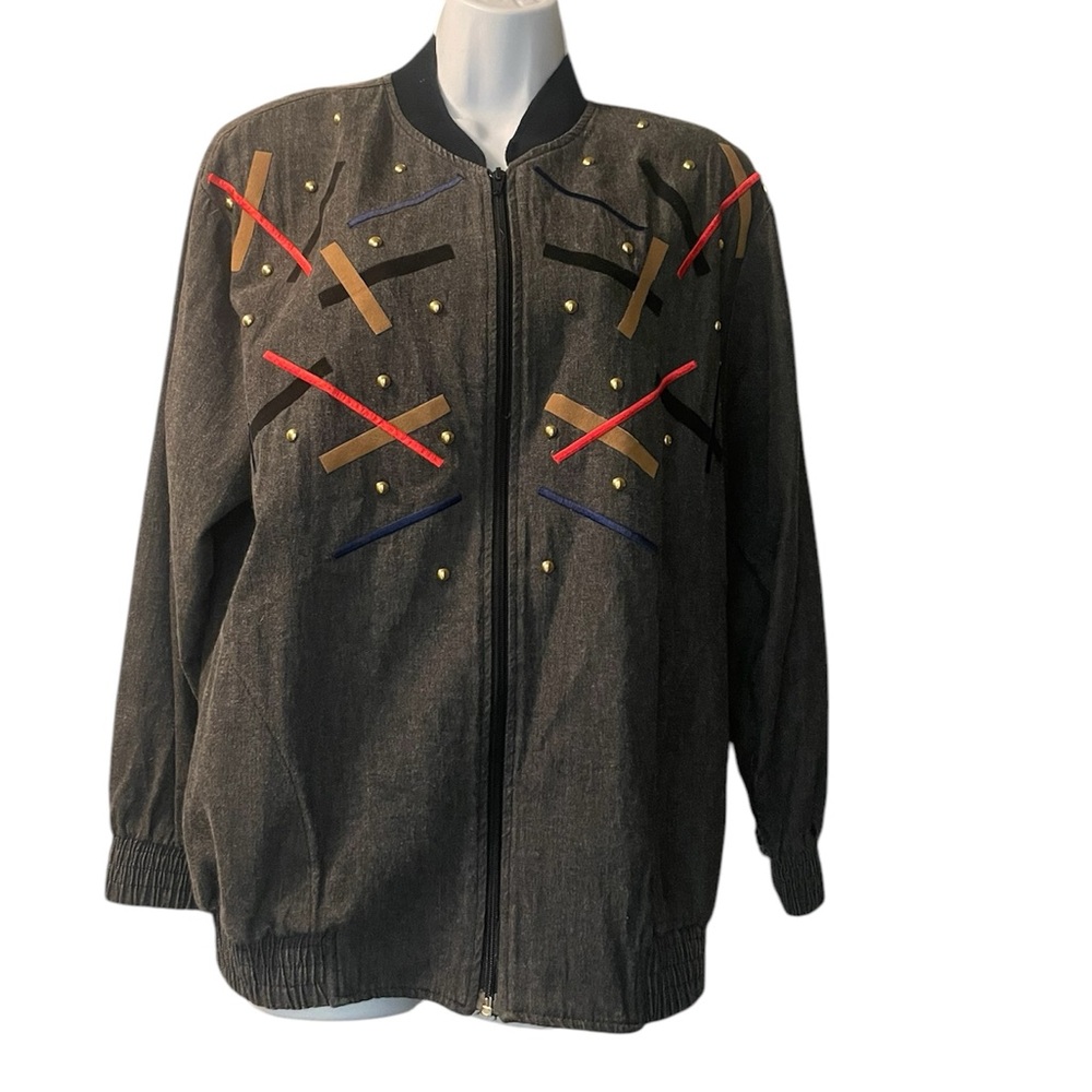 Vintage Gepetto Stylish Embellished‎ Bomber Jacket